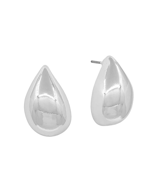 Small Teardrop Metal Post Earring