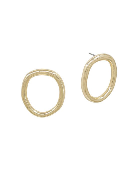 Organic Round Shape Post Earring
