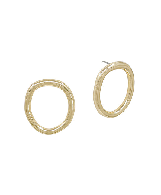 Organic Round Shape Post Earring