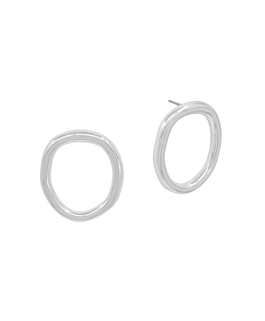 Organic Round Shape Post Earring