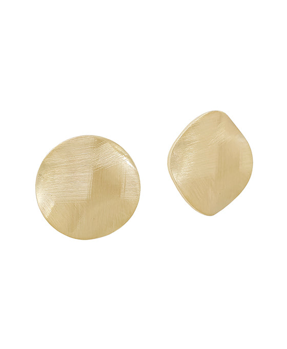 22mm Satin Texture Round Post Earring