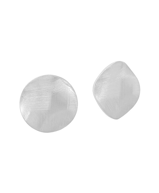 22mm Satin Texture Round Post Earring