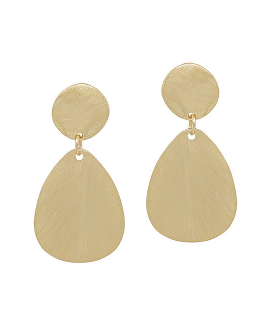 Round Post w/ Teardrop Metal Earring