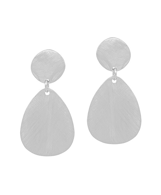 Round Post w/ Teardrop Metal Earring