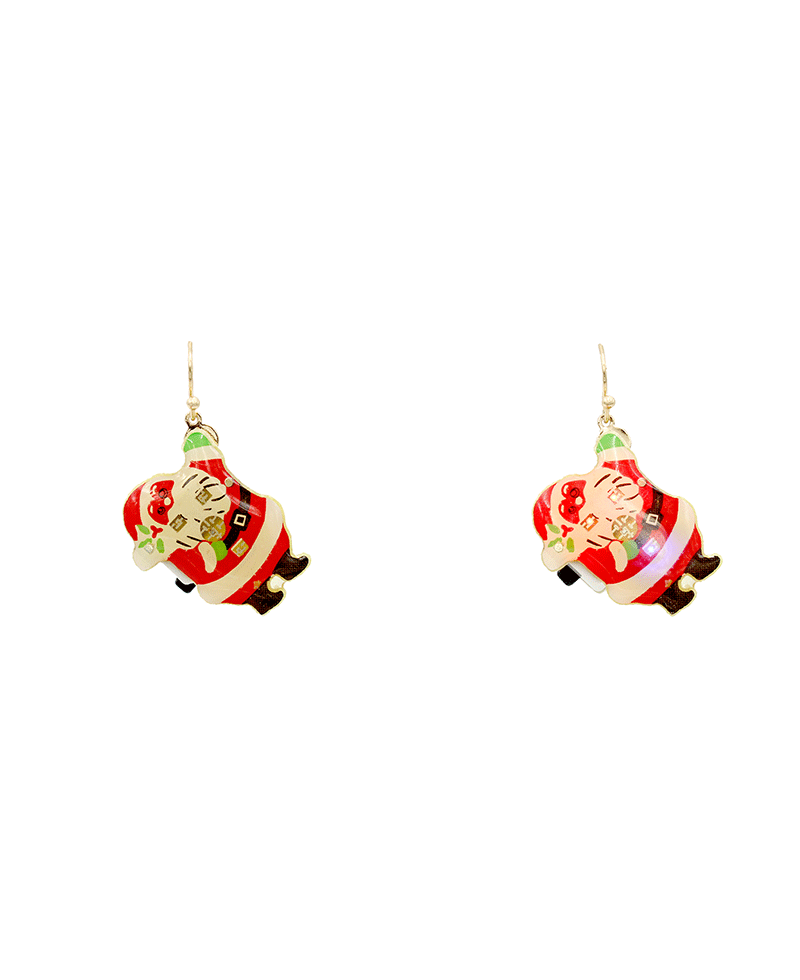 Santa Light Up Earring - 1.6"