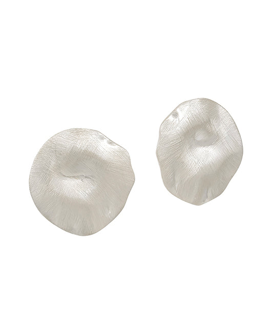 1.2 Inches Hammered Satin Post Earring