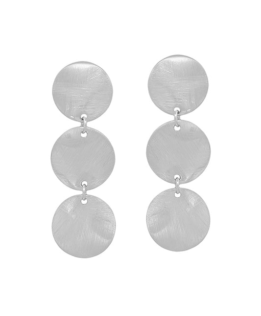 3 Drops Round Satin Earring
