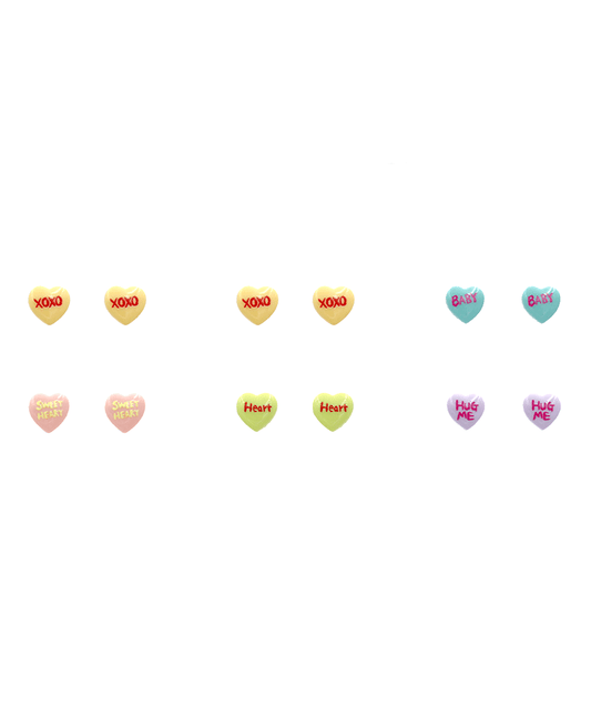 Plastic Heart 6 Set Earring