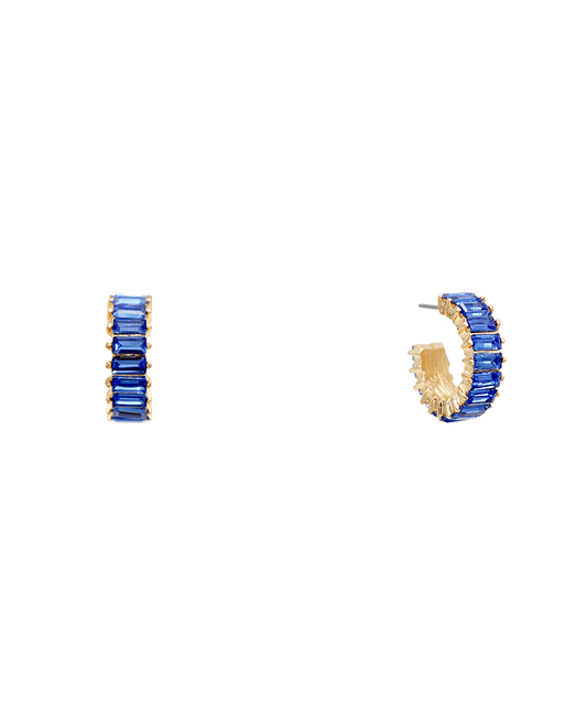 Baguette Stone Huggie Earring - 0.75"