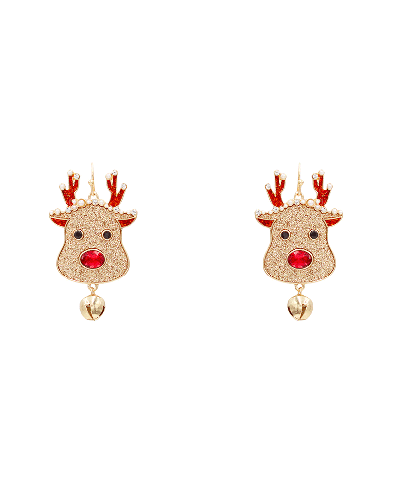 Rudolph Sand Sticker Earring - 1.9"