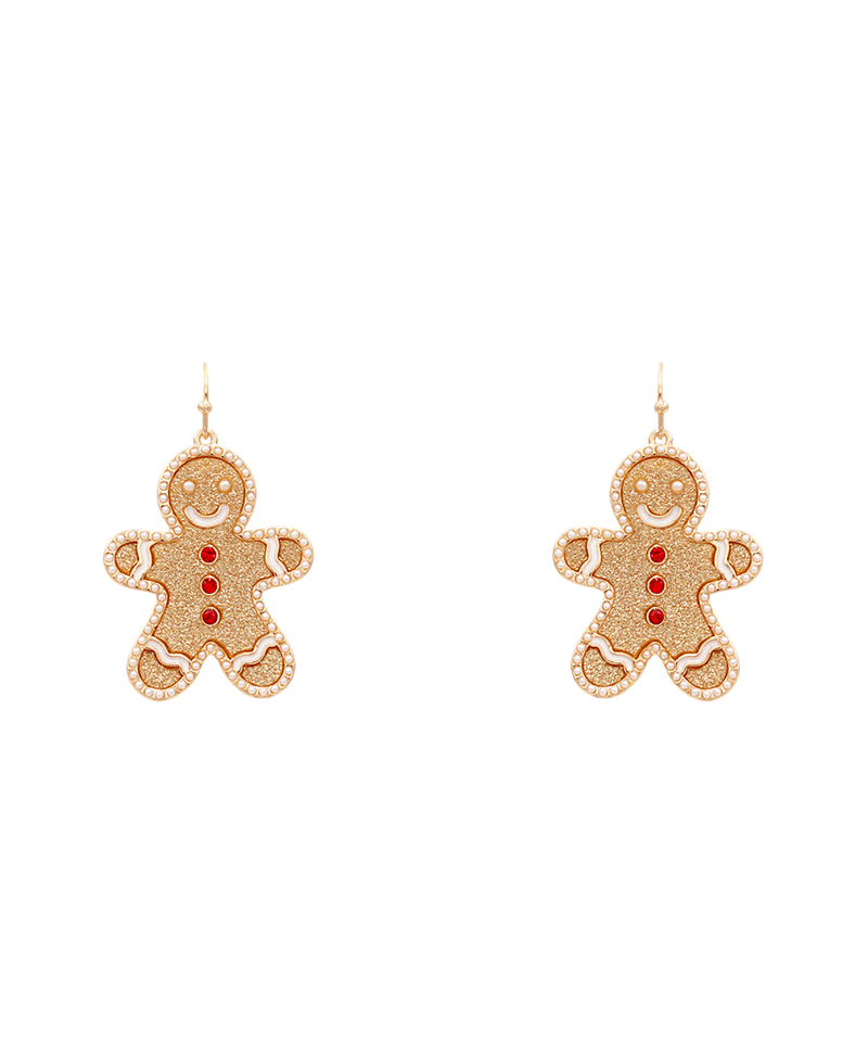 Ginger Cookie Sand Sticker Earring - 1.8"
