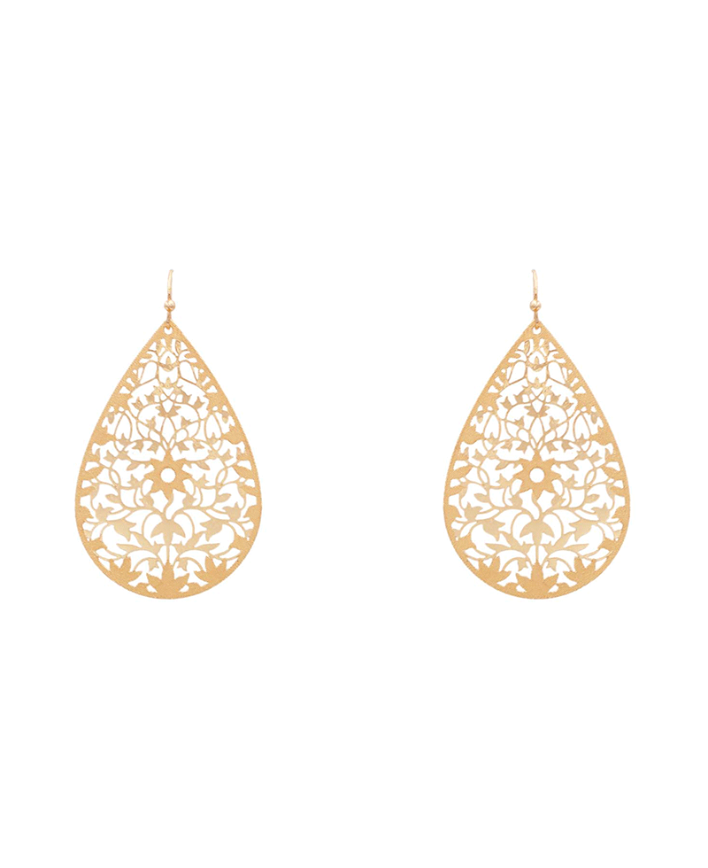 Vine Filigree Teardrop Earring - 2.2"