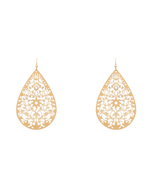 Vine Filigree Teardrop Earring - 2.2"