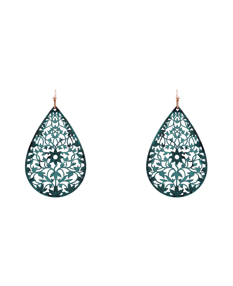 Vine Filigree Teardrop Earring - 2.2"