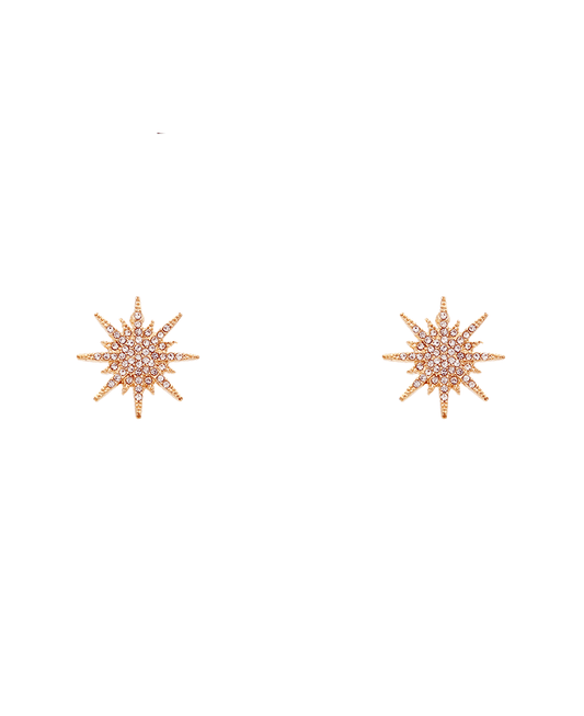 Paved Star Earring - 0.8"
