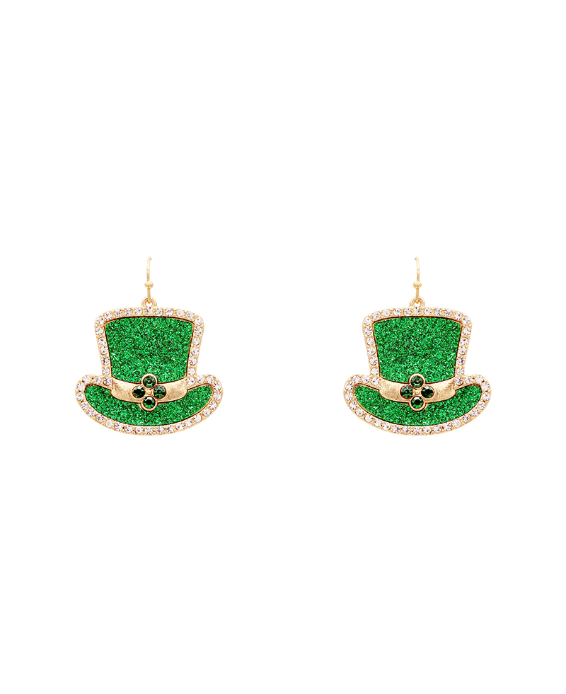 Saint Patricks Hat Earring - 1.6"