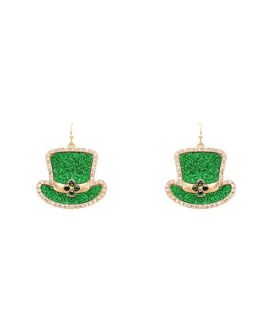Saint Patricks Hat Earring - 1.6"
