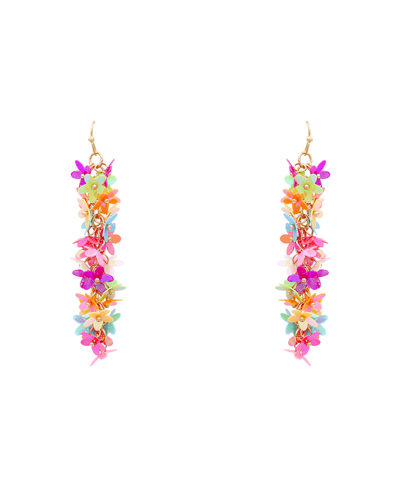 Flower Sequin Earring - 3.0"