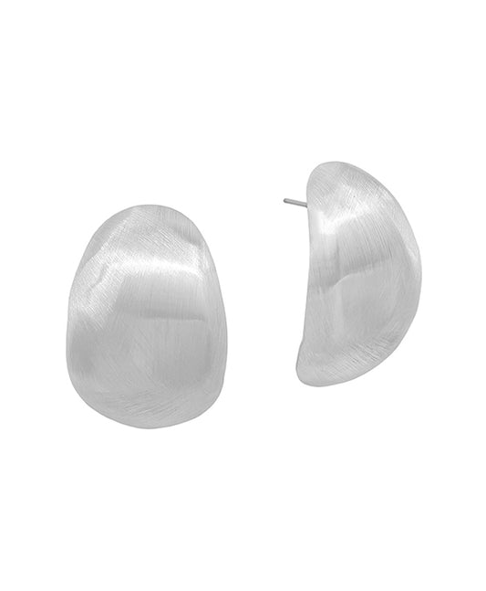 25mm Volumed Round Satin Post Earring