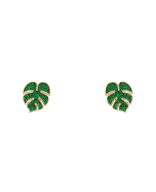 Monstera Sand Sticker Earring - 1.0"