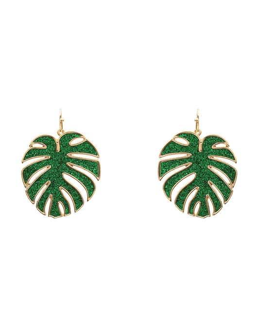 Monstera Sand Sticker Earring - 2.0"