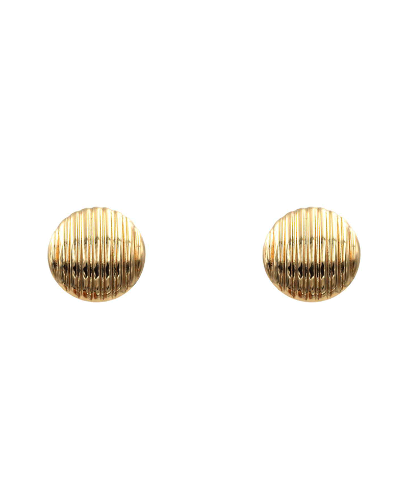 Stripe Texture Circle Stud Earring - 1.0"