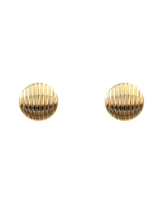 Stripe Texture Circle Stud Earring - 1.0"