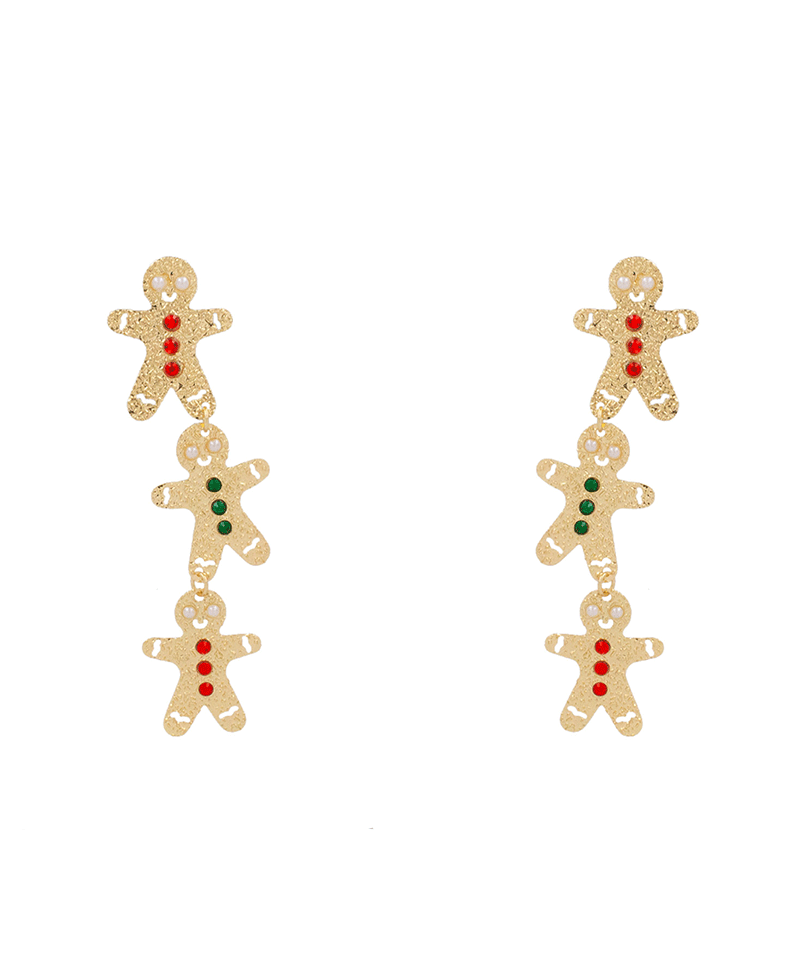 Ginger Cookie 3 Drop Earring - 2.9"