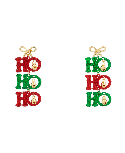 HOHOHO GlItter 3 Drop Earring - 2.2"