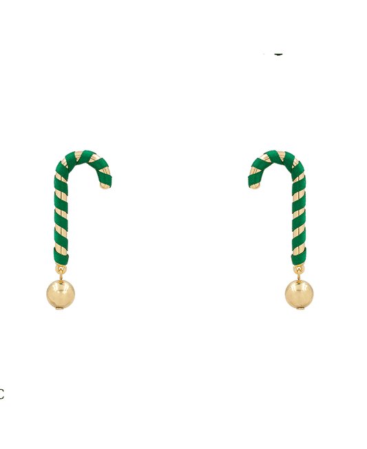 Ribbon Cane Candy Post Earring