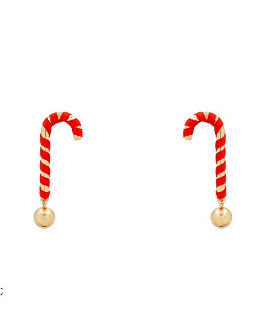 Ribbon Cane Candy Post Earring