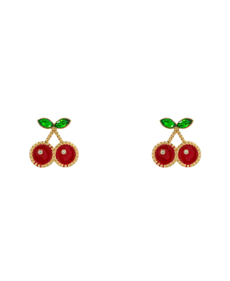 Fruit Enamel w/ Stone Hypo Post Earring