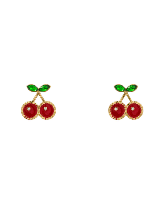 Fruit Enamel w/ Stone Hypo Post Earring