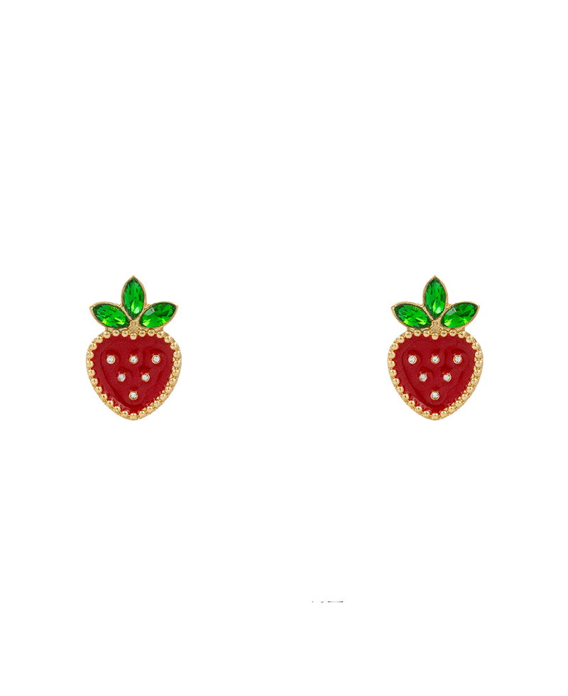 Fruit Enamel w/ Stone Hypo Post Earring