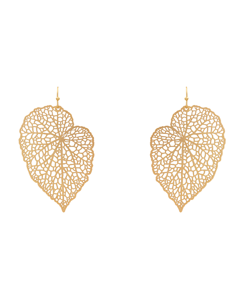 Leaf Filigree Earring - 2.4"