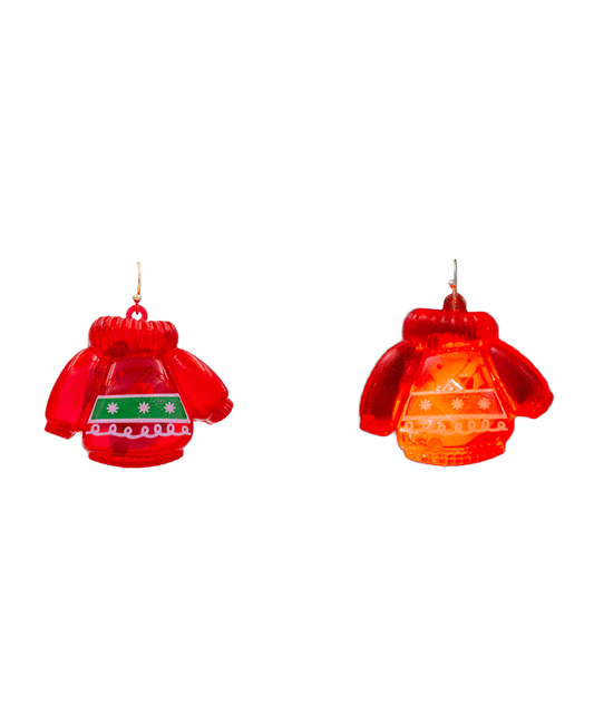 Christmas Sweater Light Up Earring - 1.6"
