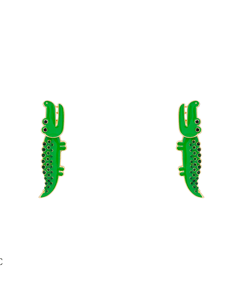 Alligator Enamel Hypo Earring - 1.8"