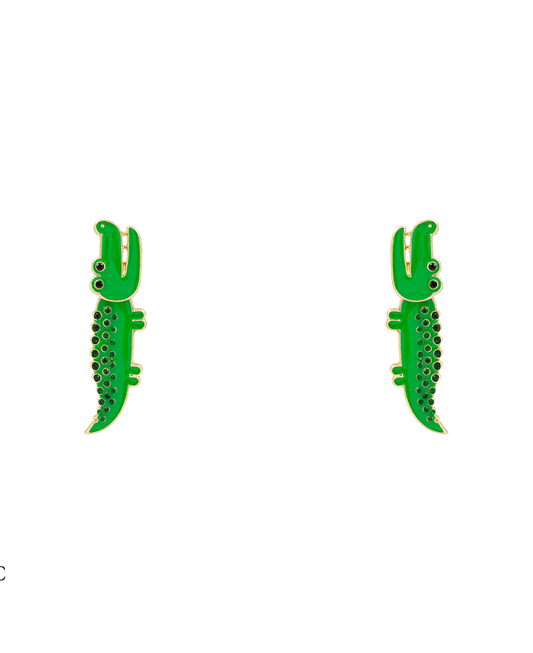 Alligator Enamel Hypo Earring - 1.8"