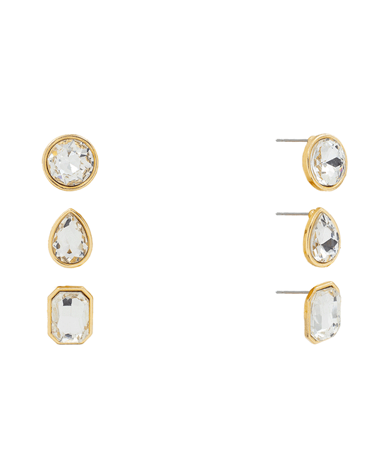 Bezel Stone 3 Set Earring