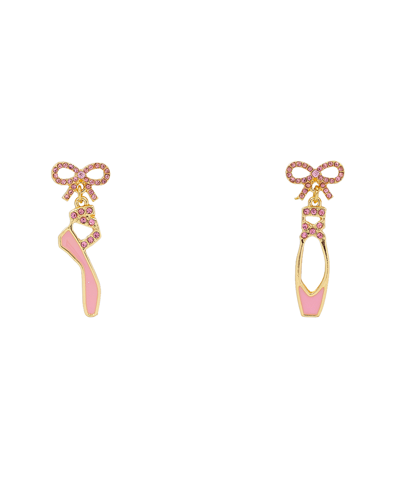 Ballet Shoes Enamel Earring - 1.6"