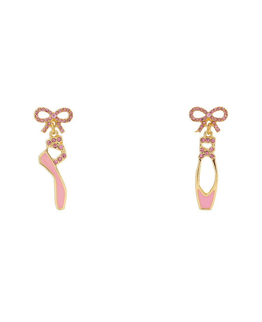 Ballet Shoes Enamel Earring - 1.6"