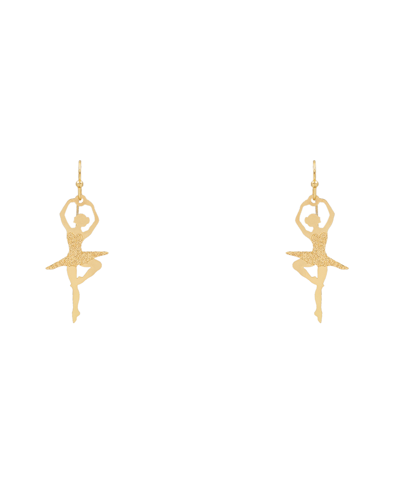 Ballerina Brass Earring - 1.7"