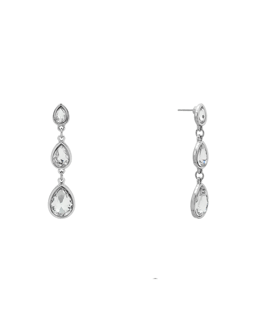 Teardrop Stone 3 Drop Hypo Earring - 2.1"