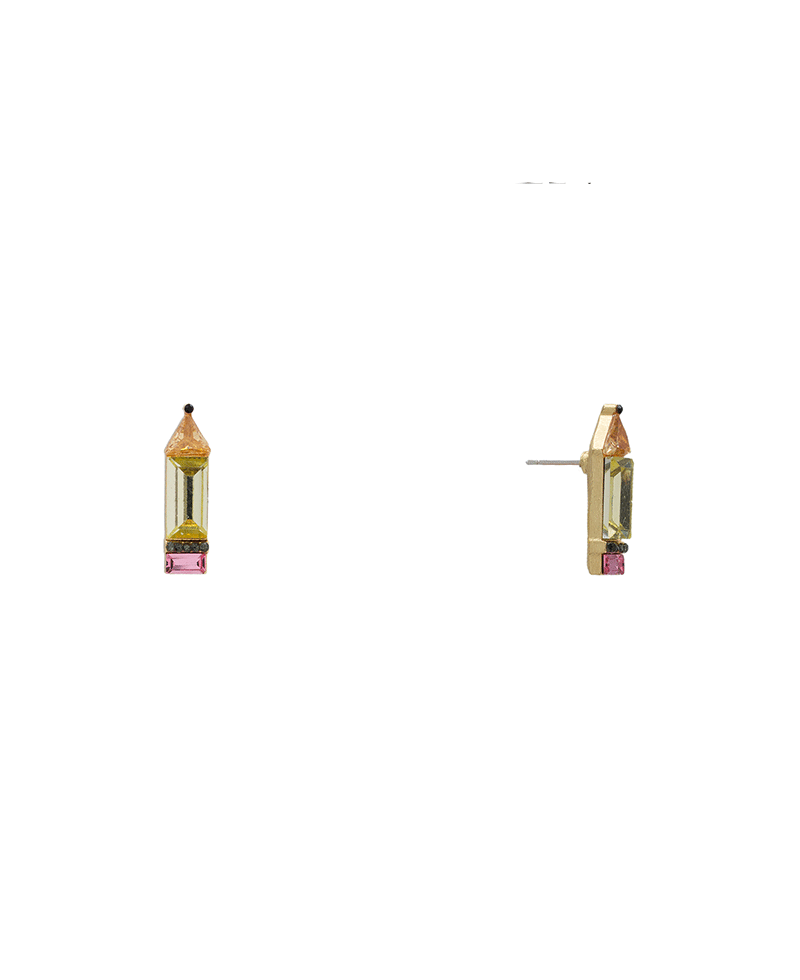 Rhinestone Pencil Hypo Stud Earring - 0.7"