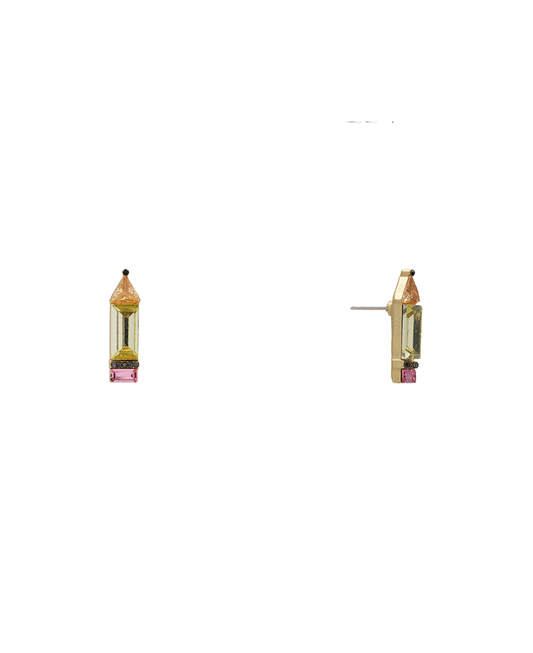 Rhinestone Pencil Hypo Stud Earring - 0.7"