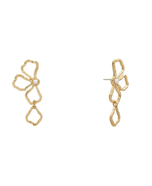 Hammered Flower Shape Hypo Earring - 2,0"