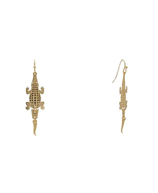 Alligator Filigree Drop Earring - 2.2"