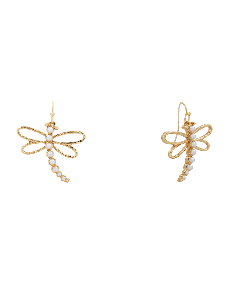 Hammered Dragonfly Earring - 1.5"
