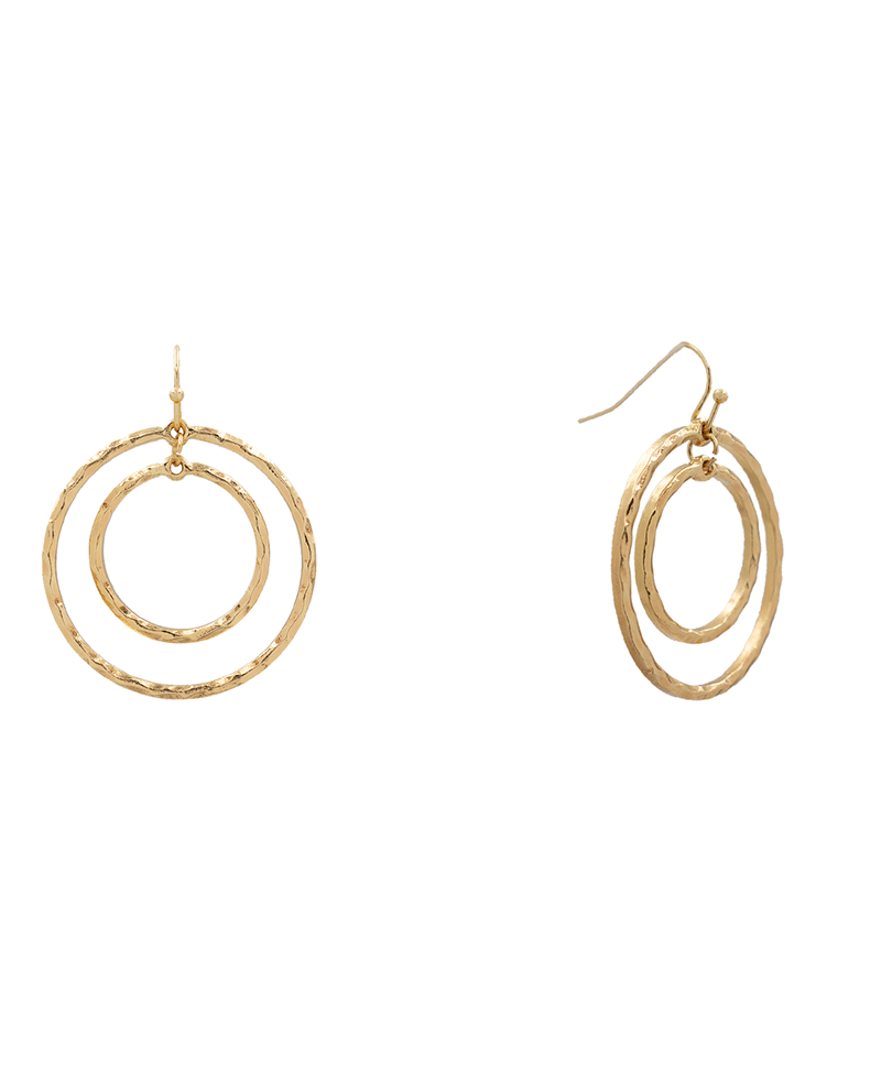 Double Circle Earring - 1.7"
