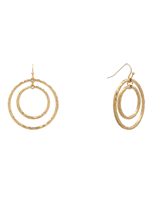 Double Circle Earring - 1.7"